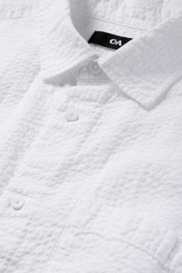 Hommes - Chemise - relaxed fit- col kent - blanc