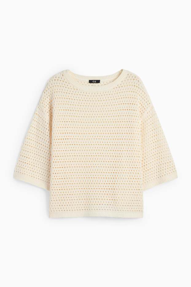 Damen - Pullover - hellbeige