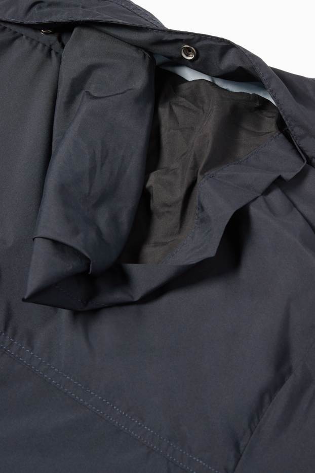 Bărbați - Jachetă cu glugă - rezistentă la apă - albastru închis