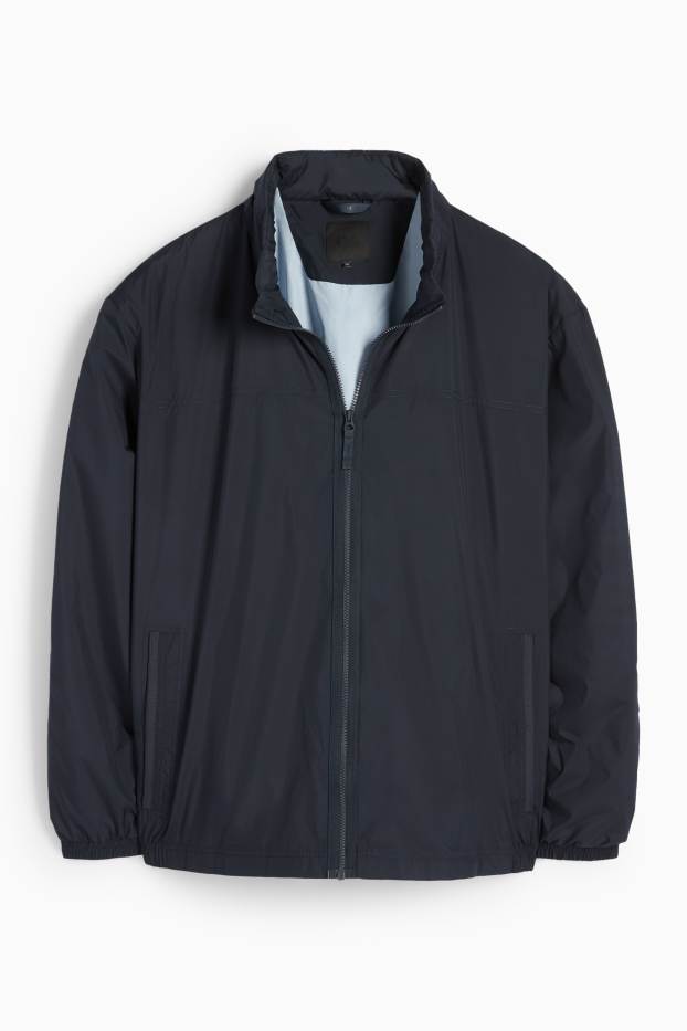 Bărbați - Jachetă cu glugă - rezistentă la apă - albastru închis