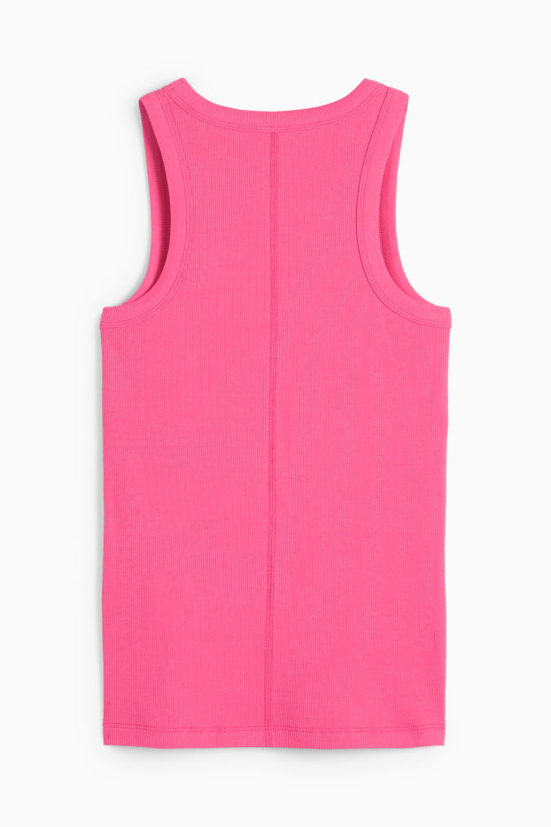 Mujer - Top básico - de canalé - fucsia