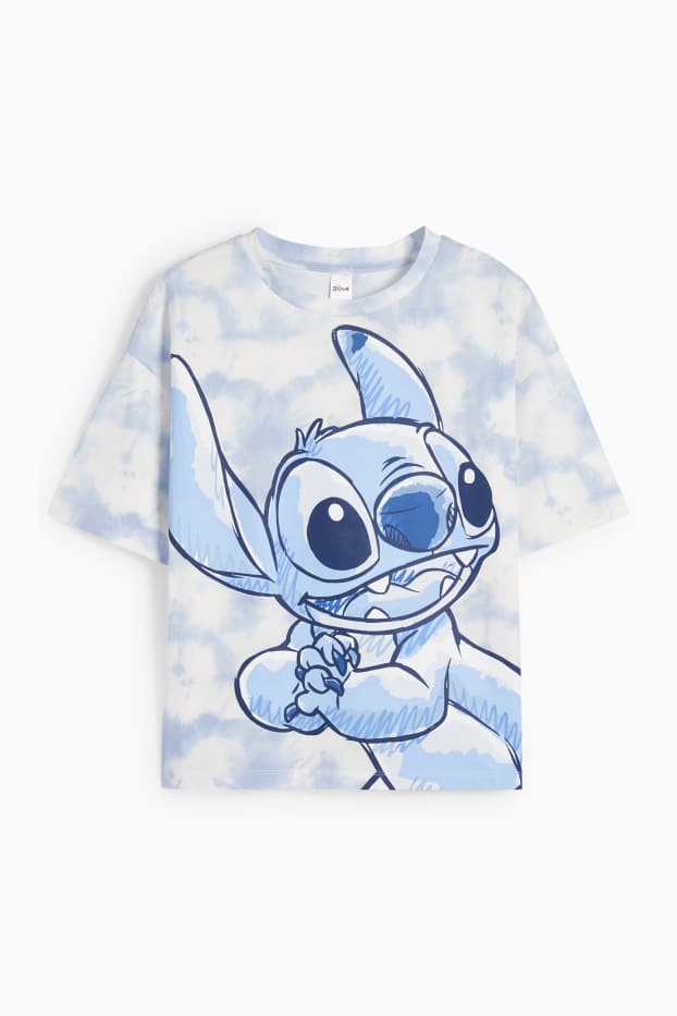Enfants filles - Lilo & Stitch - T-shirt - à motif - blanc / bleu clair