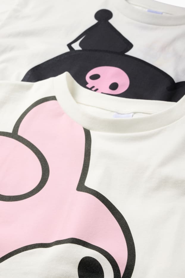 Enfants filles - Lot de 2 - Hello Kitty et ses amis - T-shirt - blanc