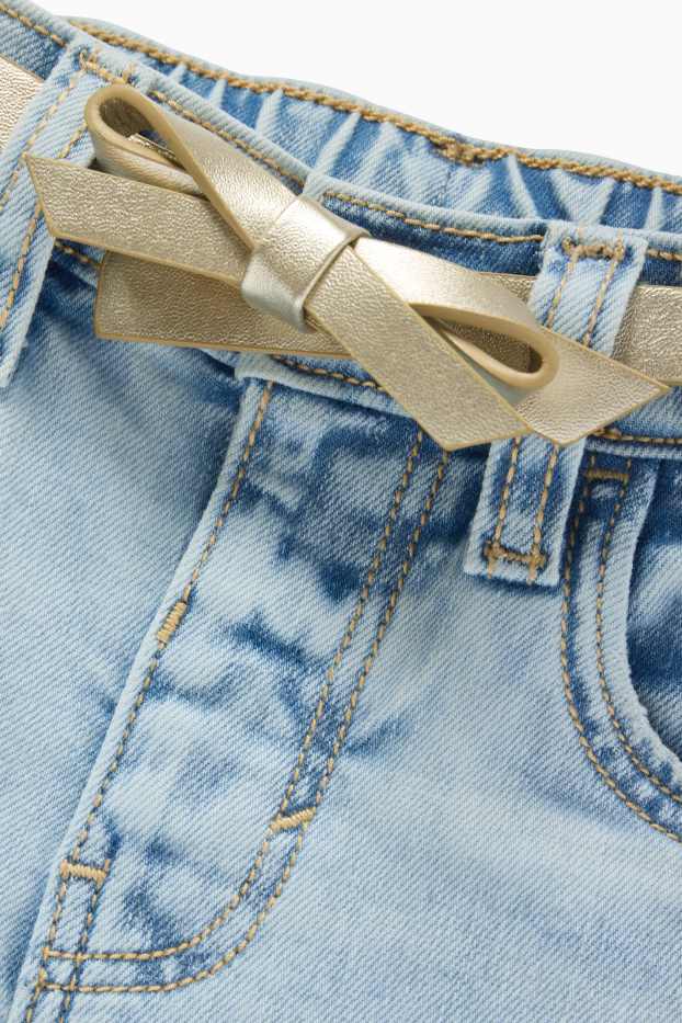 Kinder Mädchen - Jeans-Bermudas mit Gürtel - LYCRA® - helljeansblau