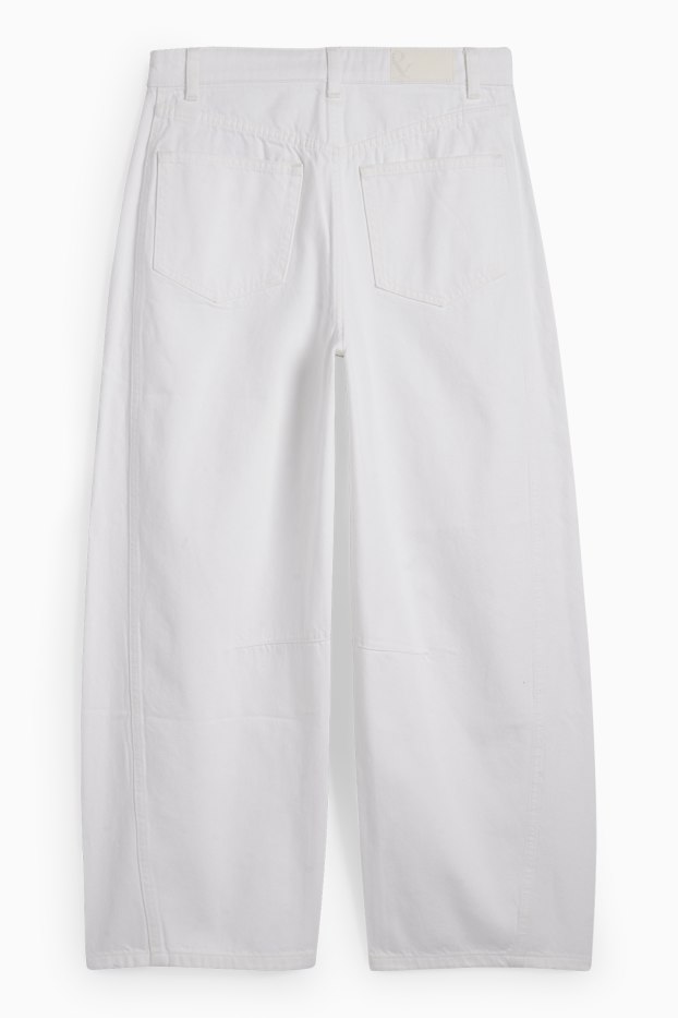 Dámské - Balloon jeans - mid waist - bílá