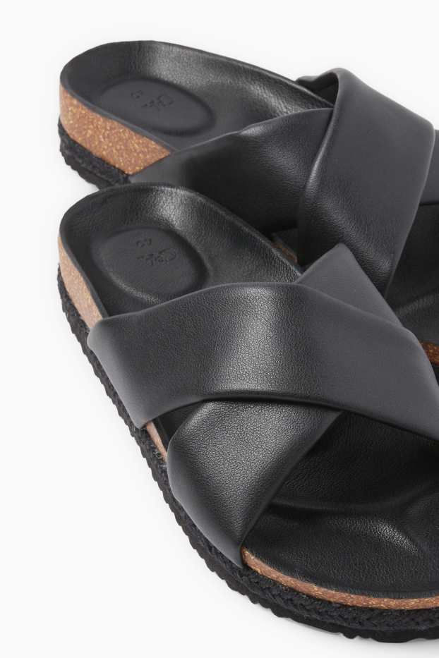 Femei - Sandale - imitație de piele - negru