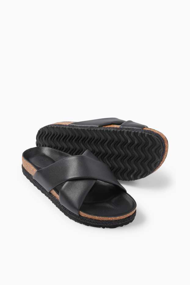 Femei - Sandale - imitație de piele - negru