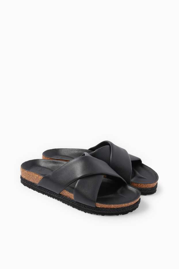 Femei - Sandale - imitație de piele - negru
