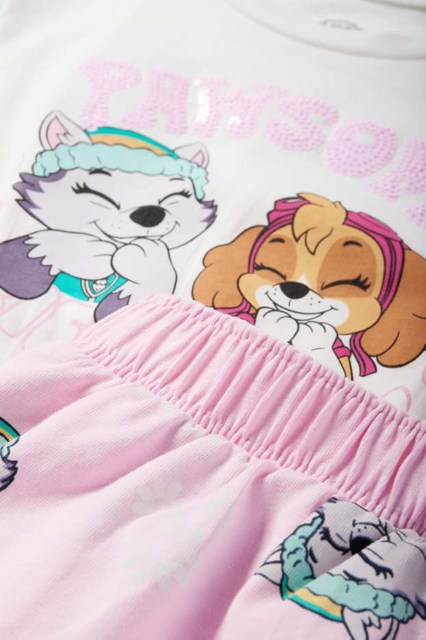 Enfants filles - La Pat’ Patrouille - Stella, Everest - ensemble - T-shirt et jupe-short - blanc