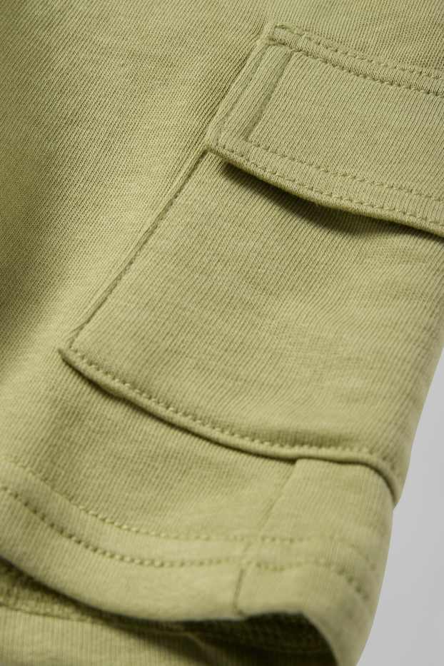 Kinder Jungen - Sweat-Cargo-Bermudas - hellgrün