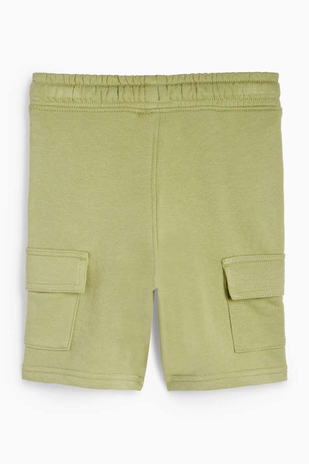 Kinder Jungen - Sweat-Cargo-Bermudas - hellgrün