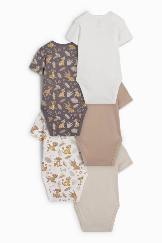 Unisex - Multipack 5er - Der König der Löwen - Baby-Body - hellbeige