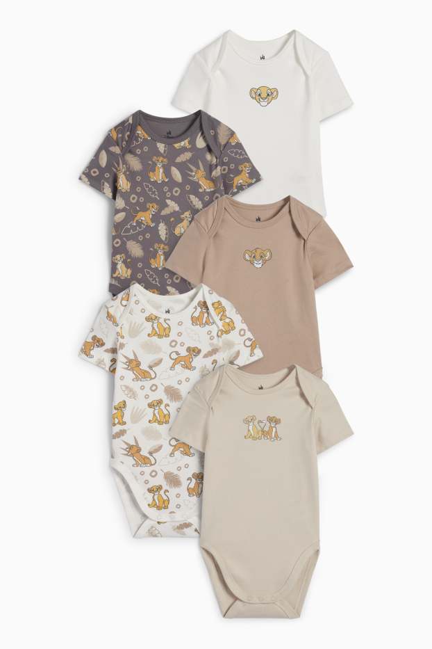 Unisex - Multipack 5er - Der König der Löwen - Baby-Body - hellbeige