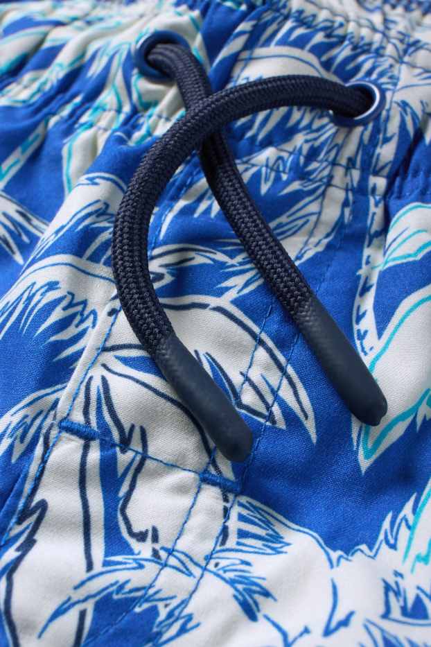 Kinder Buben - Palme - Badeshorts - blau