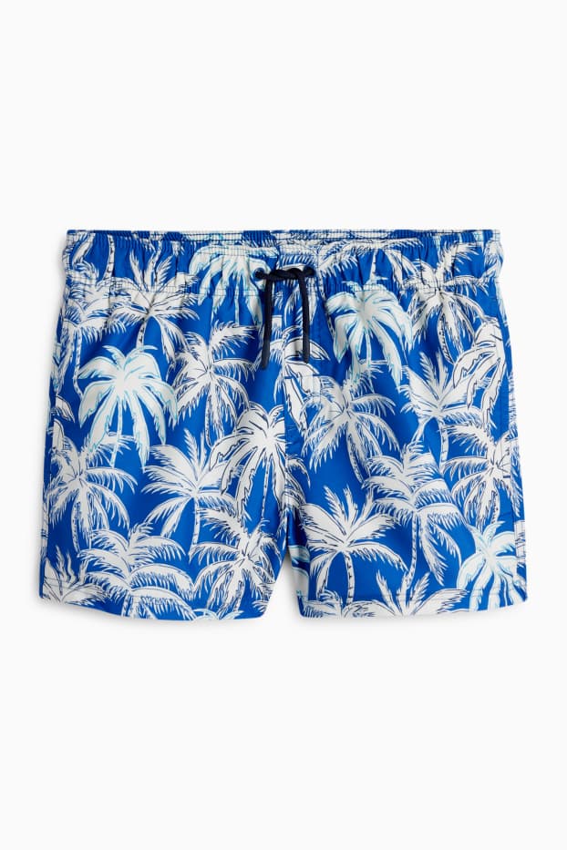Kinder Buben - Palme - Badeshorts - blau