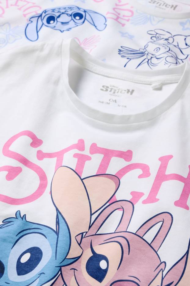 Kinder Mädchen - Multipack 2er - Lilo & Stitch - Shorty-Pyjama - 4 teilig - pink