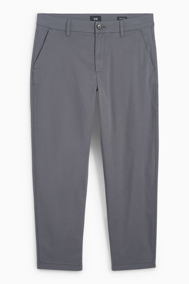 Hommes - Chino - tapered fit - gris foncé