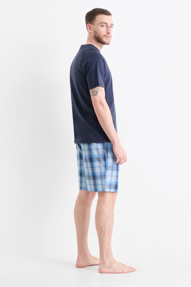 Hommes - Pyjashort - bleu foncé