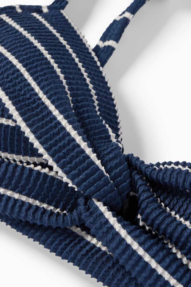 Femmes - Haut de bikini - ampliforme - LYCRA® XTRA LIFE™ - à rayures - bleu / blanc