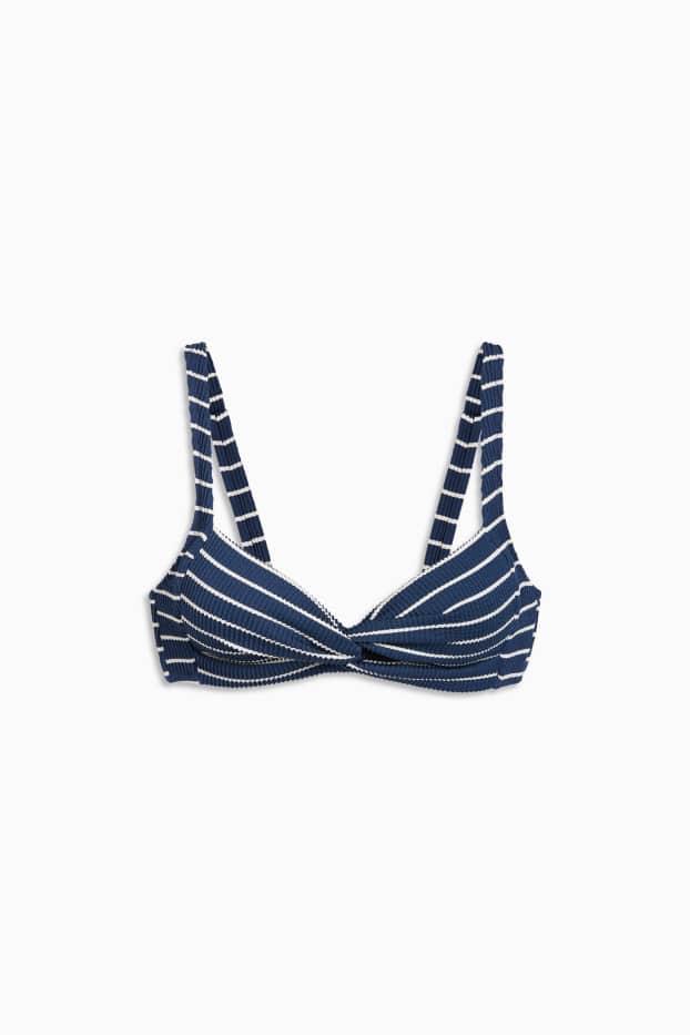Femmes - Haut de bikini - ampliforme - LYCRA® XTRA LIFE™ - à rayures - bleu / blanc