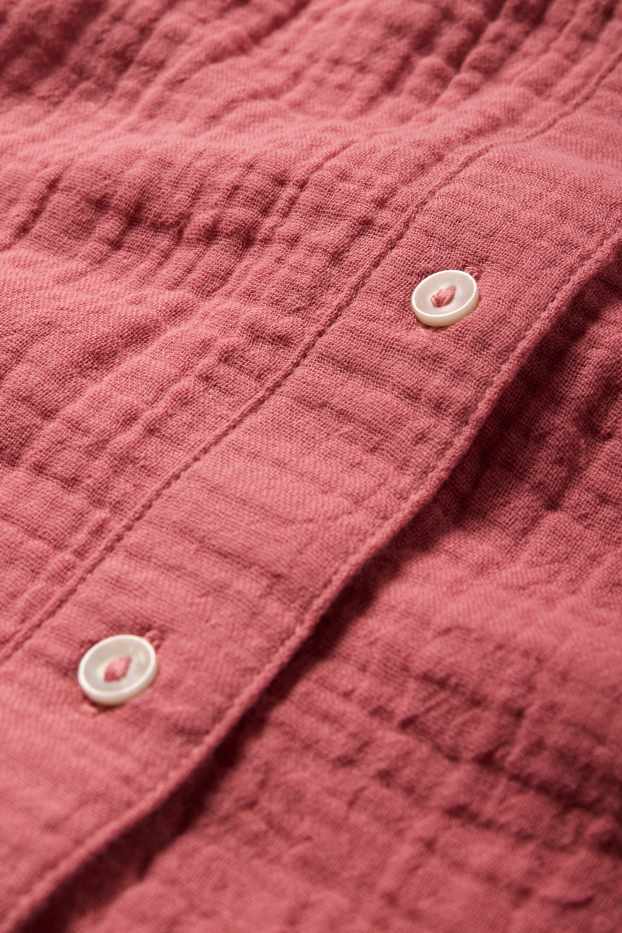 Femmes - Chemisier en mousseline - corail