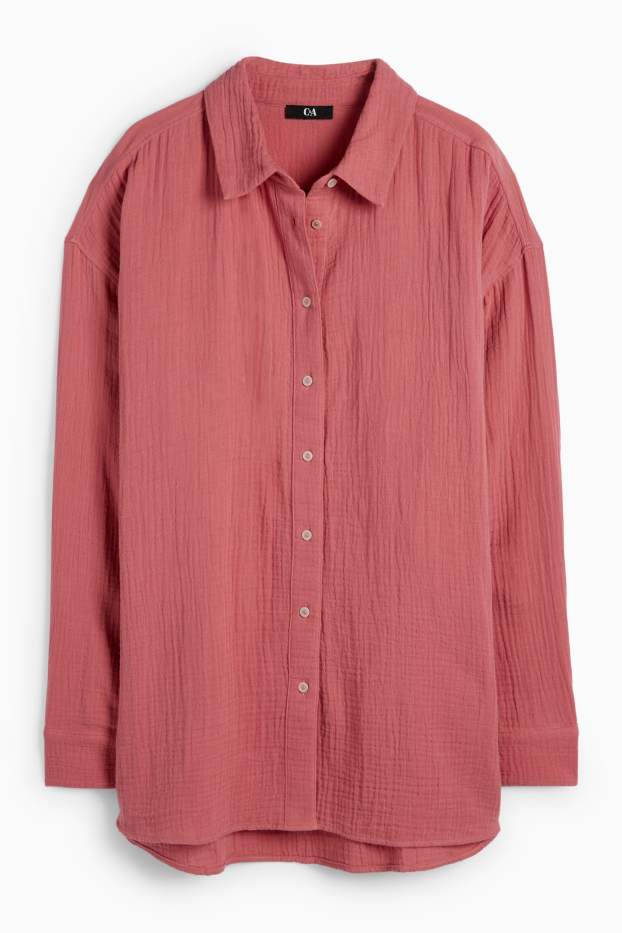 Femmes - Chemisier en mousseline - corail