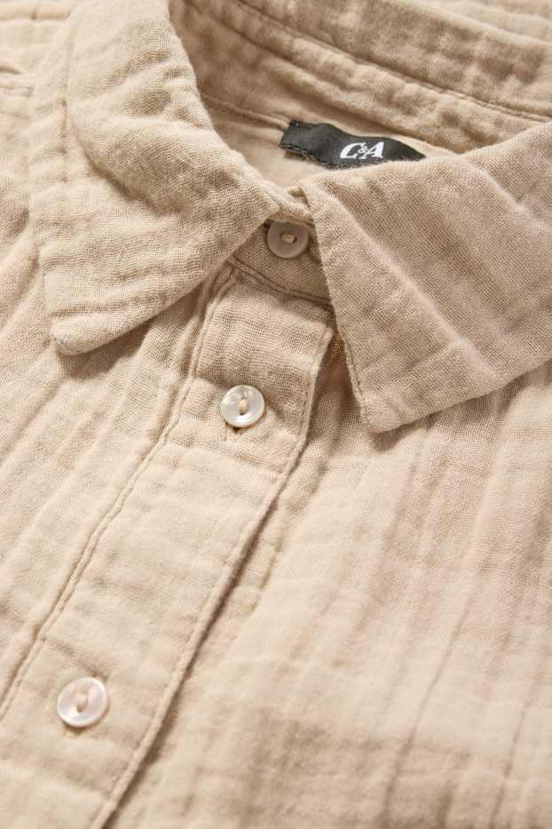 Women - Muslin blouse - light beige