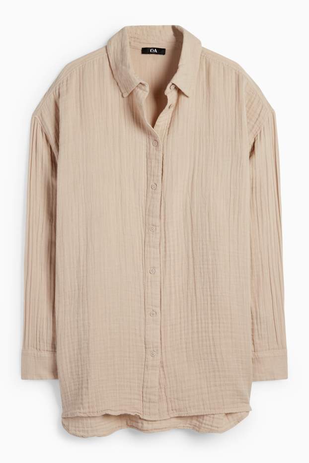 Women - Muslin blouse - light beige