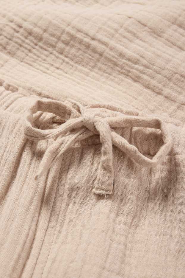 Donna - Pantaloni - vita media - gamba ampia - beige chiaro