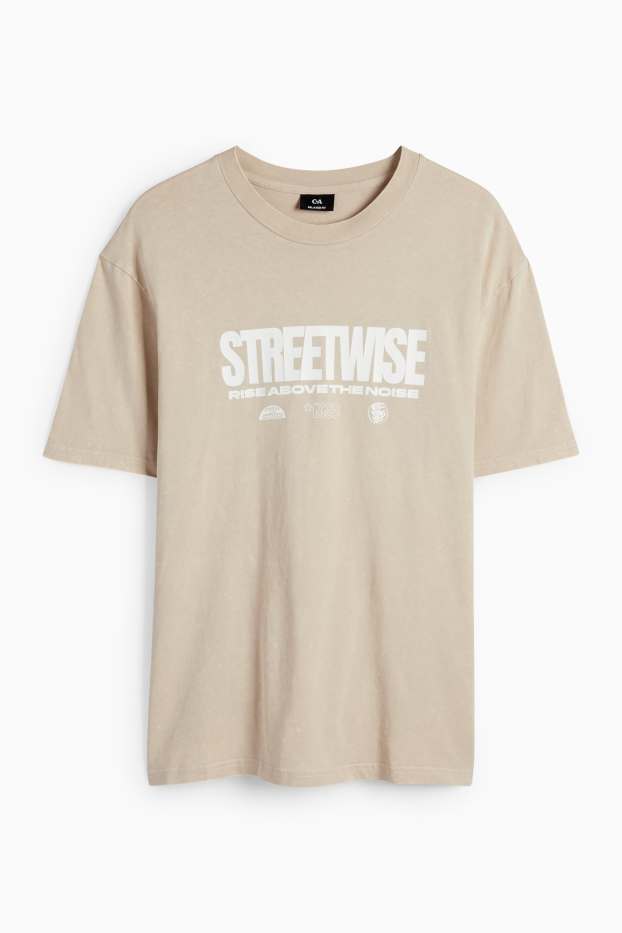 Bărbați - Tricou - relaxed fit - bej deschis