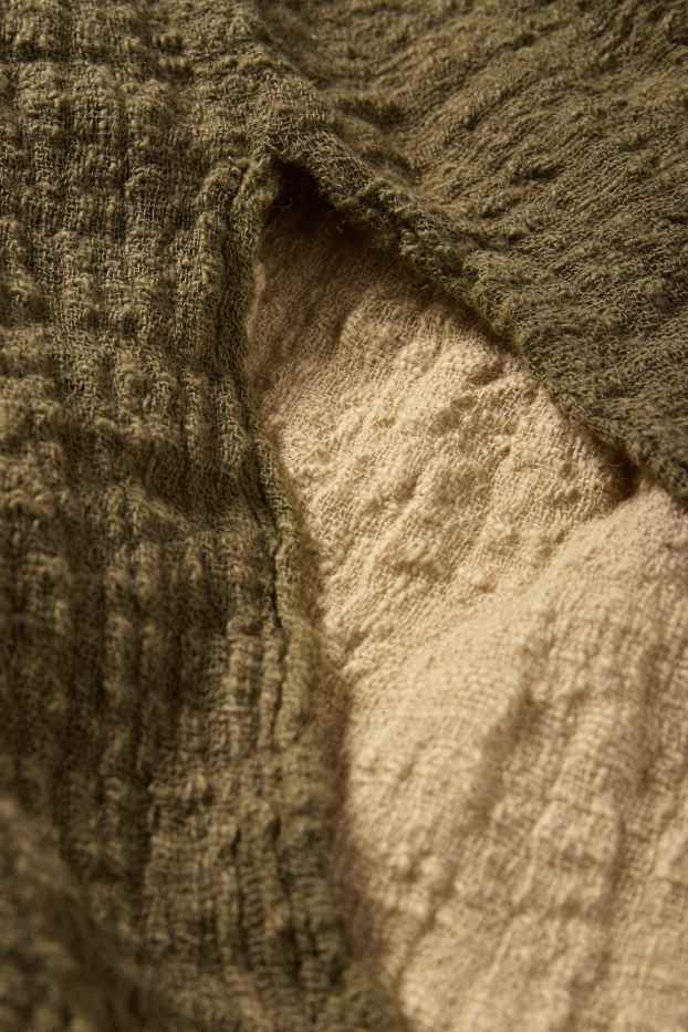 Donna - Kimono - fantasia - tessuto tramato - beige / marrone