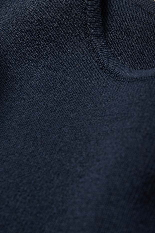 Women - Knitted top - dark blue