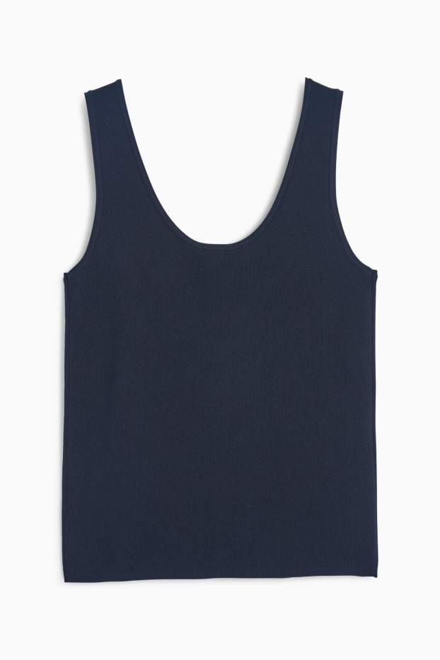 Women - Knitted top - dark blue