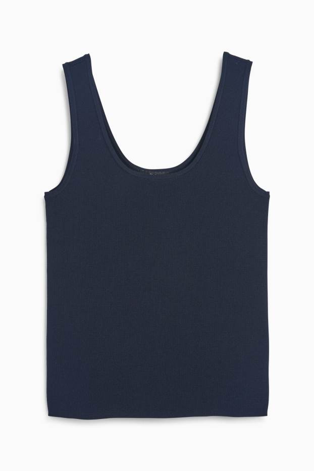 Women - Knitted top - dark blue