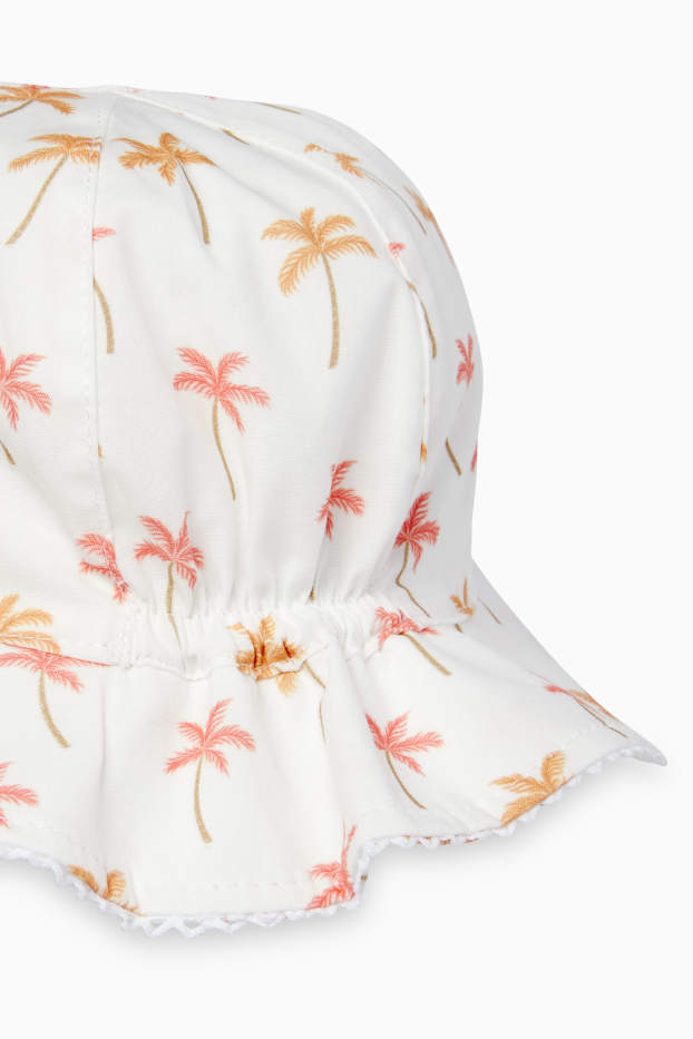 Neonate - Palma - cappello per neonate - bianco / arancione