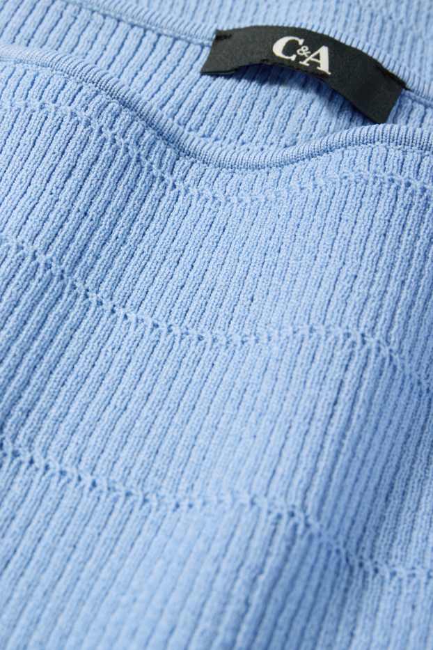 Damen - Pullover - strukturiert - hellblau
