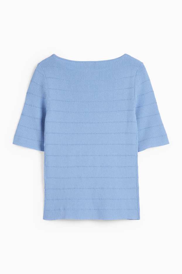 Damen - Pullover - strukturiert - hellblau