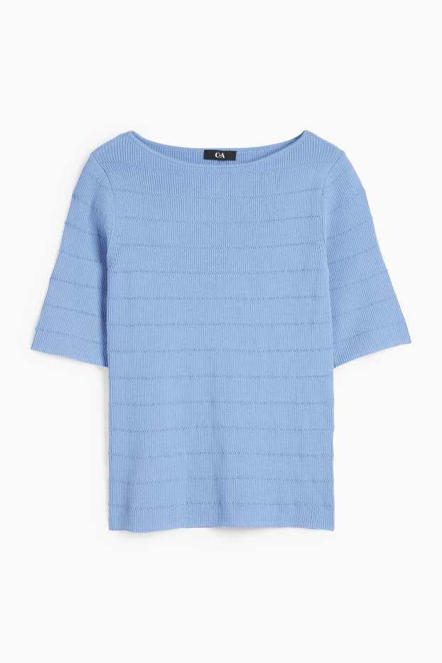 Damen - Pullover - strukturiert - hellblau