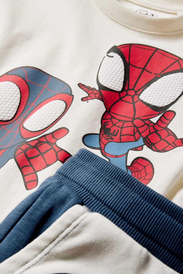 Děti - chlapci - Spidey - souprava - tričko s krátkým rukávem a teplákové šortky - 2dílná - modrá/béžová