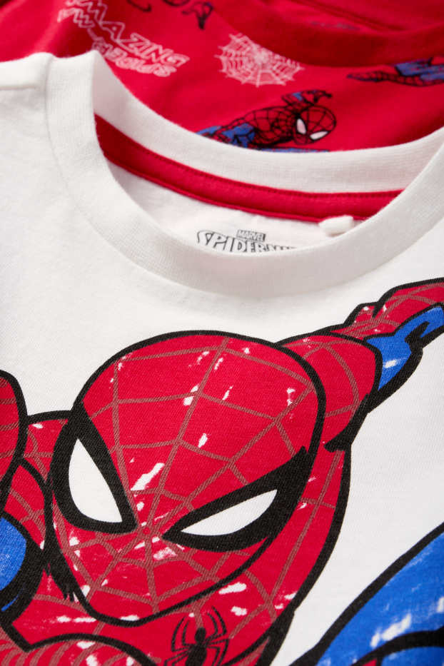 Enfants garçons - Lot de 2 - Spider-Man - pyjashorts - 4 pièces - blanc / rouge
