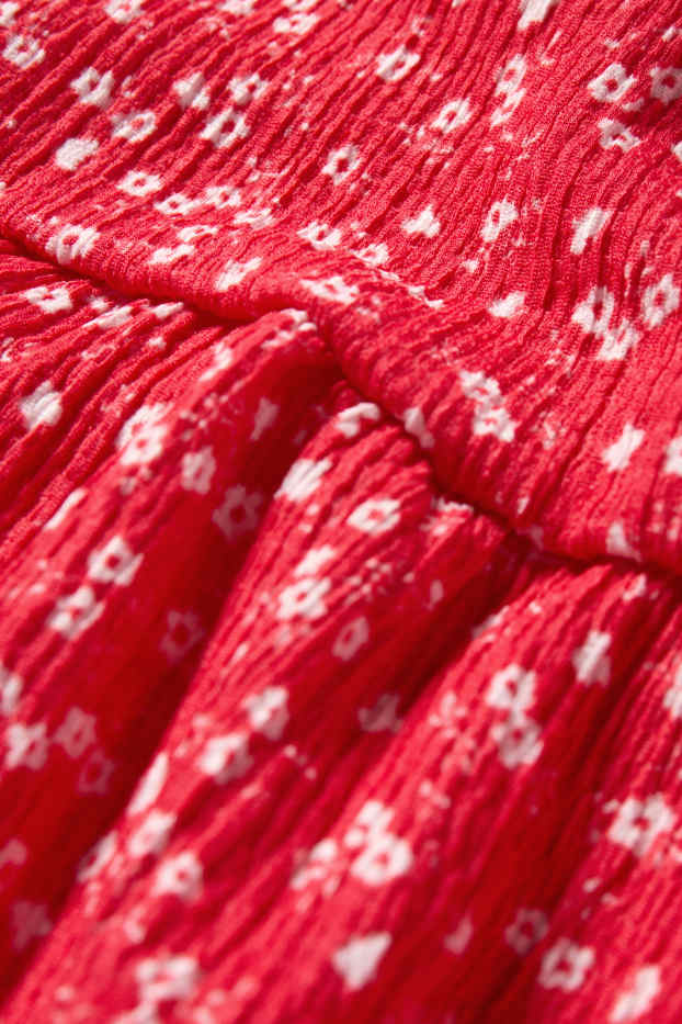 Nena - Vestit - de flors - texturat - vermell/blanc