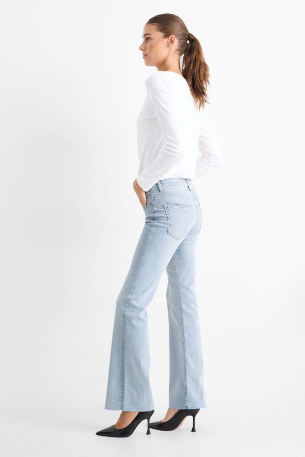 Women - Flared jeans - high waist - LYCRA® - denim-light blue
