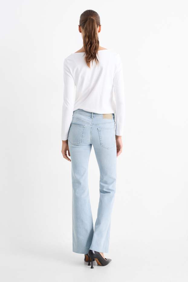 Women - Flared jeans - high waist - LYCRA® - denim-light blue