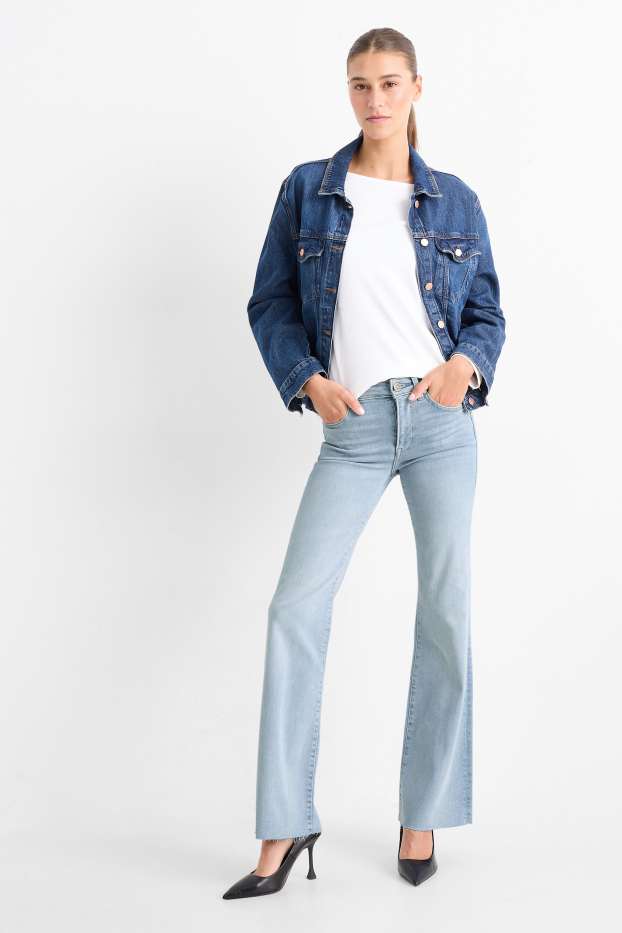 Women - Flared jeans - high waist - LYCRA® - denim-light blue