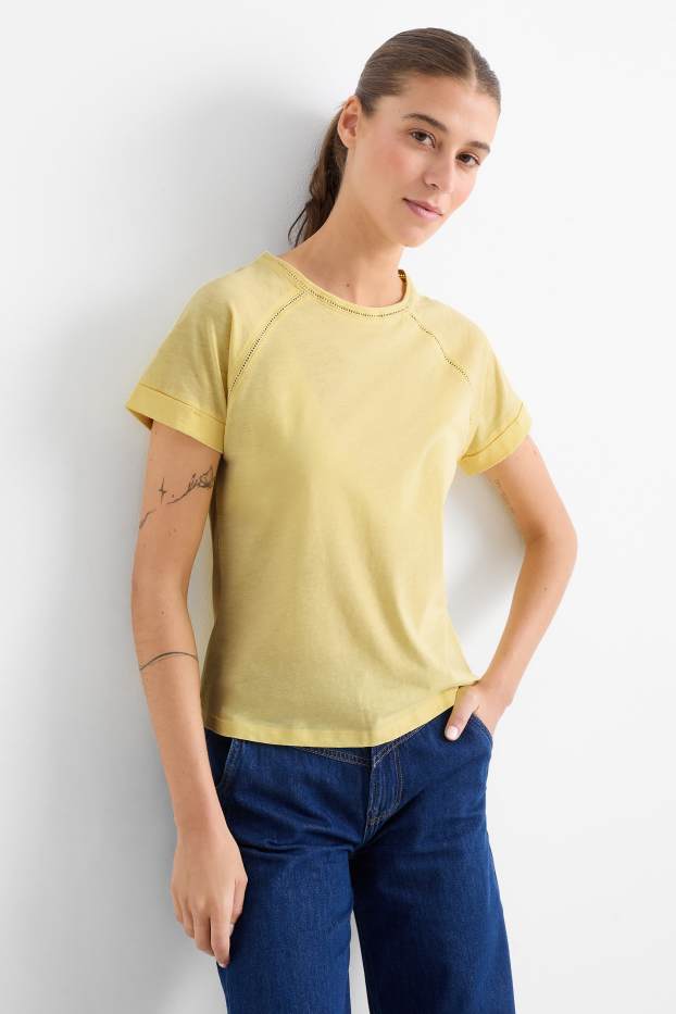 Femmes - T-shirt - regular fit - jaune