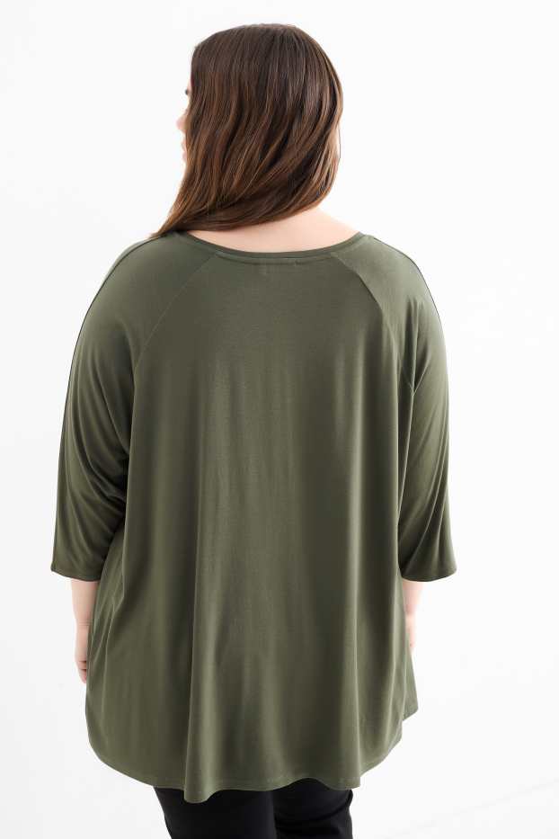 Damen - Langarmshirt - dunkelgrün