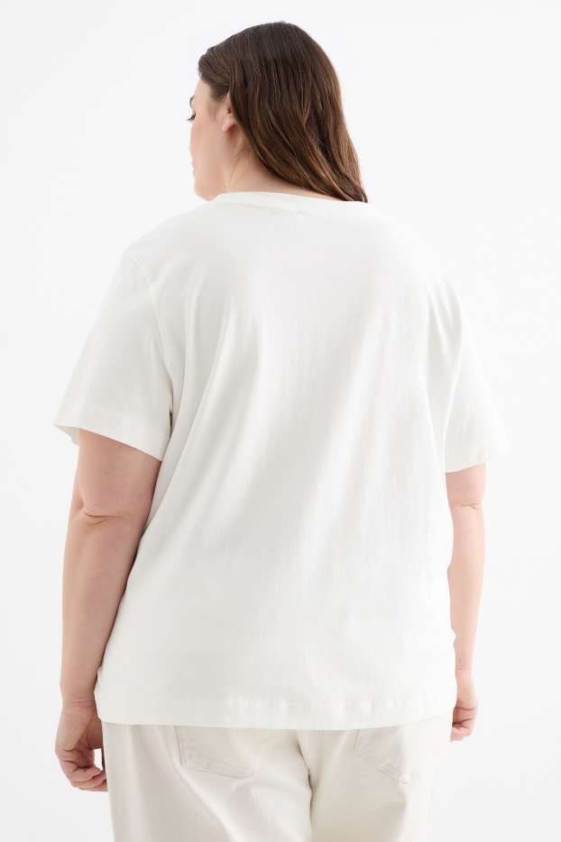 Donna - T-shirt - oversize - bianco crema