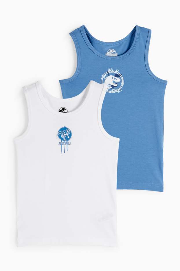 Kinderen: jongens - Set van 2 - Jurassic World - singlet - blauw