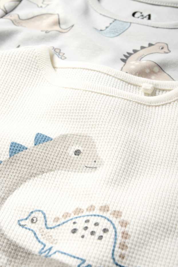 Unisexe - Lot de 2 - dinosaures - pyjamas bébé - blanc crème