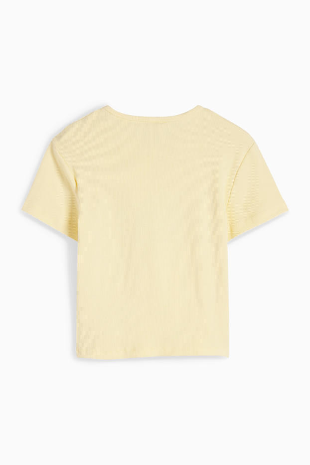 Kinder Mädchen - Cinnamoroll - Kurzarmshirt - gerippt - hellgelb